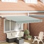 Toldo Retráctil Automático  Verde y Blanco 350x250 cm, Tela de Repuesto para Toldo  de 3.5x2.5 m Verde y Blanco | Foro24.es | Tu tienda online para hogar, jardín y más Foro24.es