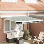 Toldo Retráctil Manual Verde y Blanco 350x250 cm, Tela de Reemplazo para Toldo de 3,5x2,5 m Verde y Blanco by , Awnings - Ref...