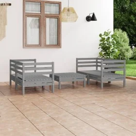 Garden furniture set 5 pieces solid gray pine wood by vidaXL, Garden sets - Ref: Foro24-3082399, Price: 285,25 €, Discount: %