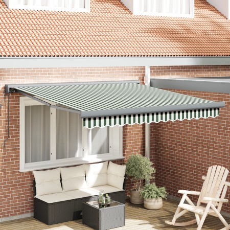 Toldo Retráctil Automático Verde y Blanco 350x250 cm, Tela de Repuesto para Toldo  para Ármazón de 3.5x2.5 m Verde y Blanco | Foro24.es | Tu tienda online para hogar, jardín y más Foro24.es