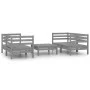 Gartenmöbel-Set 5-teilig aus massivem grauem Kiefernholz von vidaXL, Gartensets - Ref: Foro24-3082399, Preis: 285,25 €, Rabat...