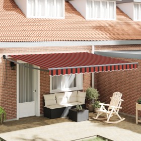 Toldo Retráctil Automático Naranja y Marrón