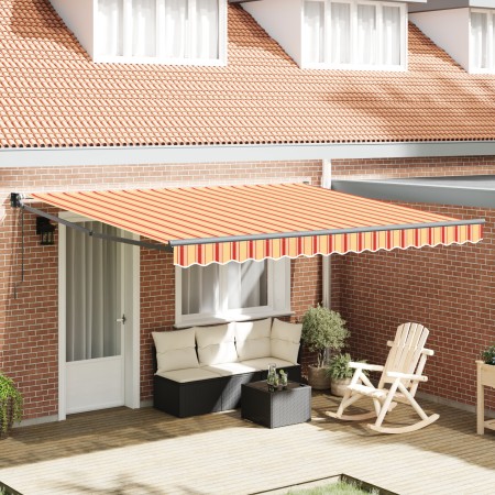 Toldo Retráctil Automático Amarillo y Naranja 400x300 cm by , Awnings - Ref: Foro24-3330538, Price: 368,80 €, Discount: %