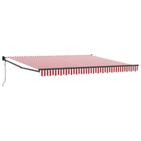 Toldo Retráctil Automático Rayas Rojas y Blancas 400x300 cm by , Awnings - Ref: Foro24-3330554, Price: 373,29 €, Discount: %