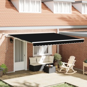 Toldo Retráctil Automático con LED Negro 400x300