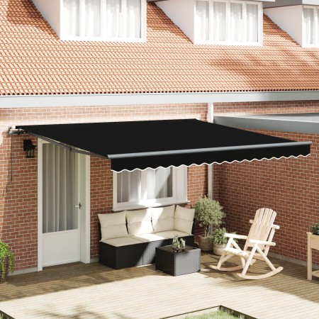 Toldo Manual Retráctil Negro 400x300 cm, Tela de Reemplazo para Toldo para Estructura de 4x3 m Negra by , Awnings - Ref: Foro...