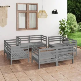 Gartenmöbel-Set 8-teilig aus massivem grauem Kiefernholz von vidaXL, Gartensets - Ref: Foro24-3082429, Preis: 475,14 €, Rabat...