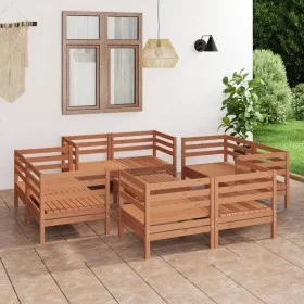 Garden furniture set 9 pieces solid honey brown pine wood by vidaXL, Garden sets - Ref: Foro24-3082435, Price: 524,58 €, Disc...