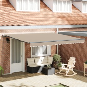 Toldo Retráctil Manual Beige 400x300 cm, Tela de