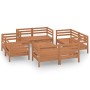Gartenmöbel-Set 9-teilig aus massivem honigbraunem Kiefernholz von vidaXL, Gartensets - Ref: Foro24-3082435, Preis: 524,58 €,...