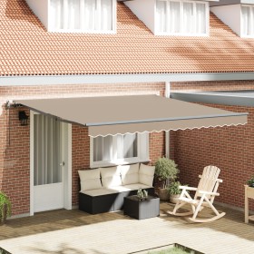Toldo retráctil automático Beige 400x300 cm, Tela