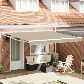 Toldo Retráctil Automático Beige 400x300 cm, Tela de reemplazo para toldo para marco de 4x3 m Beige by , Awnings - Ref: Foro2...