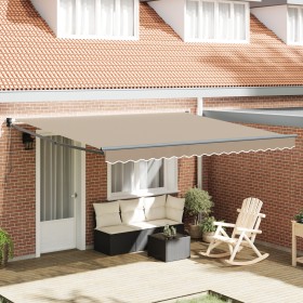 Toldo Retráctil Manual Beige 400x300 cm, Tela de Reemplazo para Toldo para Estructura de 4x3 m Beige by , Awnings - Ref: Foro...