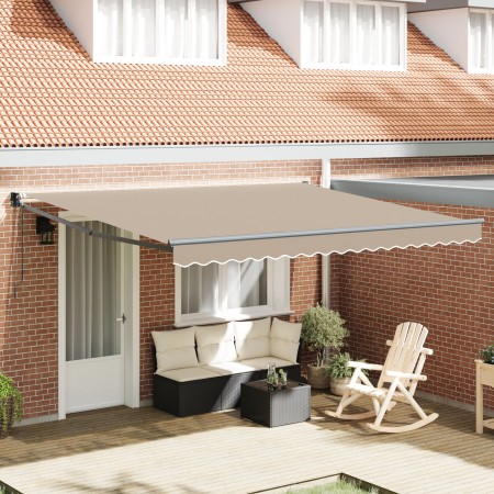 Toldo Retráctil Automático Beige 400x300 cm, Tela de Reemplazo para Toldo para Marco de 4x3 m Beige by , Awnings - Ref: Foro2...
