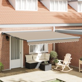 Toldo retráctil automático beige 400x300 cm, Tela