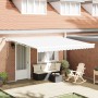 Toldo Retráctil Automático con LED Blanco 400x300 cm, Tela de Reemplazo para Toldo 4x3 m Blanca by , Awnings - Ref: Foro24-33...