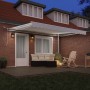 Toldo Retráctil Automático con LED Blanco 400x300 cm, Tela de Reemplazo para Toldo 4x3 m Blanca by , Awnings - Ref: Foro24-33...