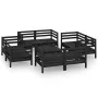 Gartenmöbel-Set 9-teilig aus massivem schwarzem Kiefernholz von vidaXL, Gartensets - Ref: Foro24-3082436, Preis: 509,56 €, Ra...