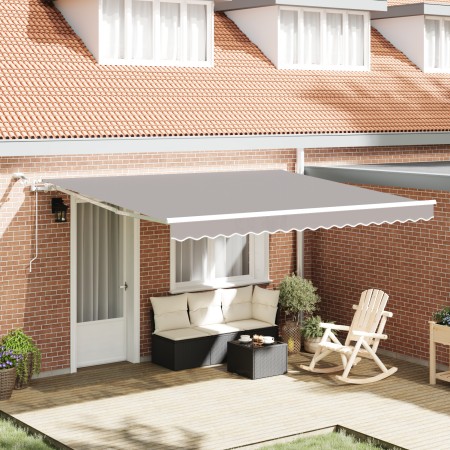 Toldo Retráctil Automático con LED Gris Claro 400x300 cm,  Tela de Reemplazo para Toldo de 4x3 m Gris Claro | Foro24.es | Tu tienda online para hogar, jardín y más Foro24.es