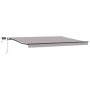 Toldo Retráctil Manual con LED Gris Claro 400x300 cm, Tela de Repuesto para Toldo de 4x3 m Marco Gris Claro by , Awnings - Re...