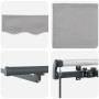 Toldo Retráctil Manual con LED Gris Claro 400x300 cm, Tela de Repuesto para Toldo de 4x3 m Marco Gris Claro by , Awnings - Re...