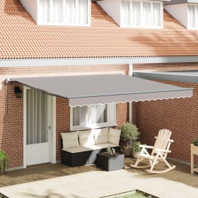 Toldo Retráctil Automático Gris Claro 400x300 cm, Tela de Reemplazo para Marco de 4x3 m Gris Claro by , Awnings - Ref: Foro24...