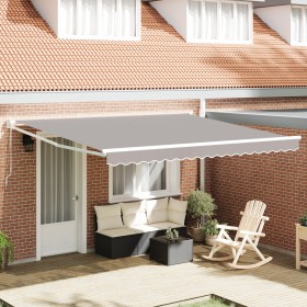 Toldo Retráctil Manual VidaXL Gris 400x300 cm, Tela de reemplazo para toldo para marco de 4x3 m Gris Claro by , Awnings - Ref...