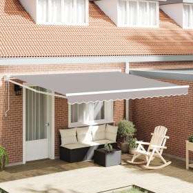 Toldo Retráctil Automático Gris 400x300 cm, Tela de Repuesto para Toldo de 4x3 m Estructura Gris Claro by , Awnings - Ref: Fo...
