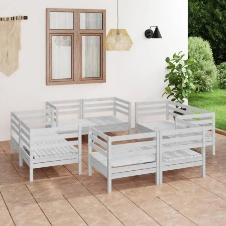 Garden furniture set 8 pieces solid white pine wood by vidaXL, Garden sets - Ref: Foro24-3082428, Price: 421,84 €, Discount: %
