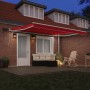 Toldo manual retráctil  con LED Rojo 400x300 cm, Tela de reemplazo para toldo  para marco de 4x3 m Rojo | Foro24.es | Tu tienda online para hogar, jardín y más Foro24.es