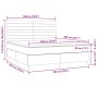 Cama box spring colchón luces LED tela marrón oscuro 180x200cm