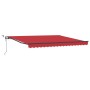 Toldo Retráctil Automático con LED Rojo 400x300 cm, Tejido de Reemplazo para Toldo de 4x3 m Rojo by , Awnings - Ref: Foro24-3...