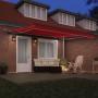 Toldo Retráctil Automático con LED Rojo 400x300 cm, Tejido de Reemplazo para Toldo de 4x3 m Rojo by , Awnings - Ref: Foro24-3...