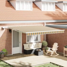 Toldo Manual Retráctil con LED Verde y Amarillo