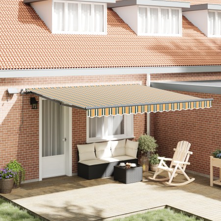 Toldo Retráctil Manual  con LED Verde y Amarillo 400x300 cm, Tela de repuesto para toldo  para marco de 4x3 m Verde y Amarillo | Foro24.es | Tu tienda online para hogar, jardín y más Foro24.es