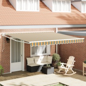 Toldo Retráctil automático Verde y Amarillo