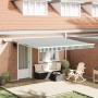 Toldo Retráctil Manual con LED Verde y Blanco 400x300 cm, Tela de reemplazo para toldo de marco de 4x3 m Verde y Blanco by , ...