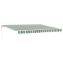 Toldo Retráctil Automático Verde y Blanco 400x300 cm, Tela de Repuesto para Toldo 4x3 m Verde y Blanco by , Awnings - Ref: Fo...