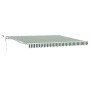 Toldo Retráctil Automático con LED Verde y Blanco 400x300 cm, Tela de Repuesto para Toldo para Marco de 4x3 m Verde y Blanco ...