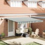Toldo Retráctil Manual con LED Verde y Blanco 400x300 cm, Tela de Repuesto para Toldo de 4x3 m Verde y Blanco by , Awnings - ...