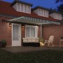 Toldo Retráctil Manual con LED Verde y Blanco 400x300 cm, Tela de Repuesto para Toldo de 4x3 m Verde y Blanco by , Awnings - ...