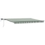 Toldo Retráctil Manual con LED Verde y Blanco 400x300 cm, Tela de Repuesto para Toldo de 4x3 m Verde y Blanco by , Awnings - ...