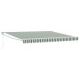 Toldo Retráctil Automático Verde y Blanco 400x300 cm, Tela de Reemplazo para Toldo de 4x3 m Verde y Blanco by , Awnings - Ref...