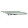 Toldo Retráctil Automático Verde y Blanco 400x300 cm, Tela de Reemplazo para Toldo 4x3 m Marco Verde y Blanco by , Awnings - ...