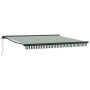 Toldo Retráctil Automático Verde y Blanco 400x300 cm, Tela de