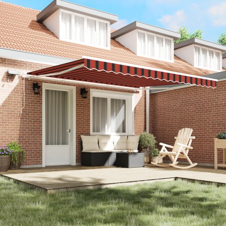 Toldo Retráctil Manual con LED Naranja y Marrón 400 x 350 cm | Foro24.es | Tu tienda online para hogar, jardín y más Foro24.es