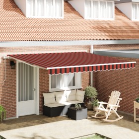 Toldo Retráctil Automático Naranja y Marrón