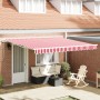 Toldo Retráctil Automático Rayas Rojas y Blancas 400x350 cm by , Awnings - Ref: Foro24-3330753, Price: 425,23 €, Discount: %