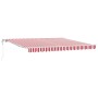 Toldo Retráctil Automático Rayas Rojas y Blancas 400x350 cm by , Awnings - Ref: Foro24-3330753, Price: 425,23 €, Discount: %