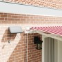 Toldo retráctil manual con franjas rojas y blancas LED 400x350 cm by , Awnings - Ref: Foro24-3330752, Price: 408,85 €, Discou...